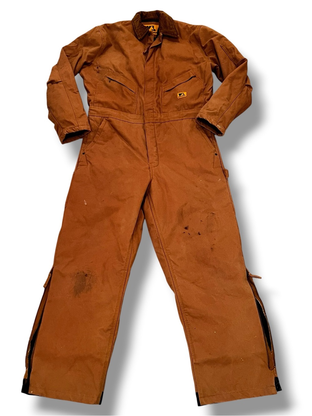 Wells Lamont Coveralls Mens M Brown Carpenter Quilt Lined Insulated Workwear F-1